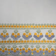 Hibiscus Double Border Embroidered Polyester Fabric - Floral Embroidery, Multi Color Border, 56" Width, 36" Yard Cut (1 Yard)