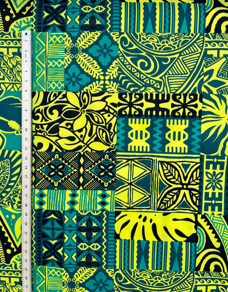 Polyester Fabric Traditional Polynesian Tapa Design