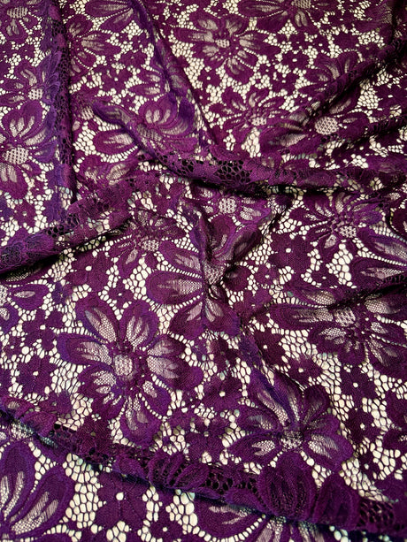 Purple Floral Chantilly Lace