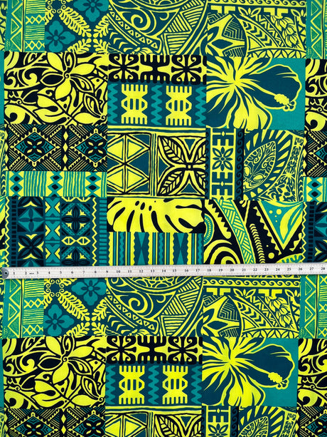 Polyester Fabric Traditional Polynesian Tapa Design