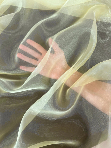 Sheer Crystal Organza Banana Yellow