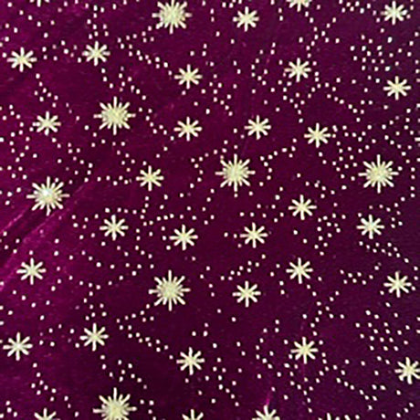 Glitter Velvet Fabric 2-Way Stretch Wine Stars 60"