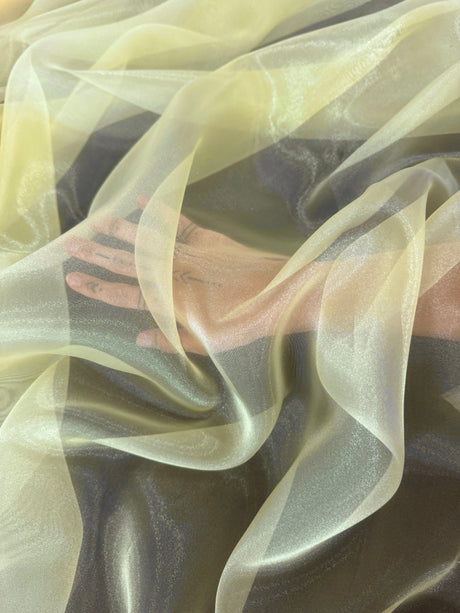 Sheer Crystal Organza Banana Yellow