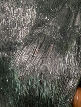 Silver Metallic Fringe Mesh Fabric