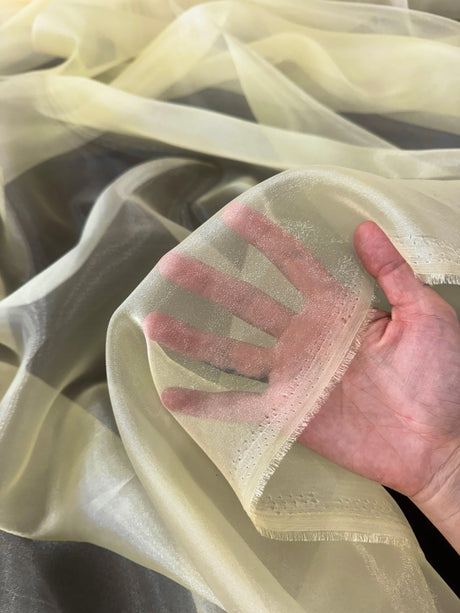 Sheer Crystal Organza Banana Yellow