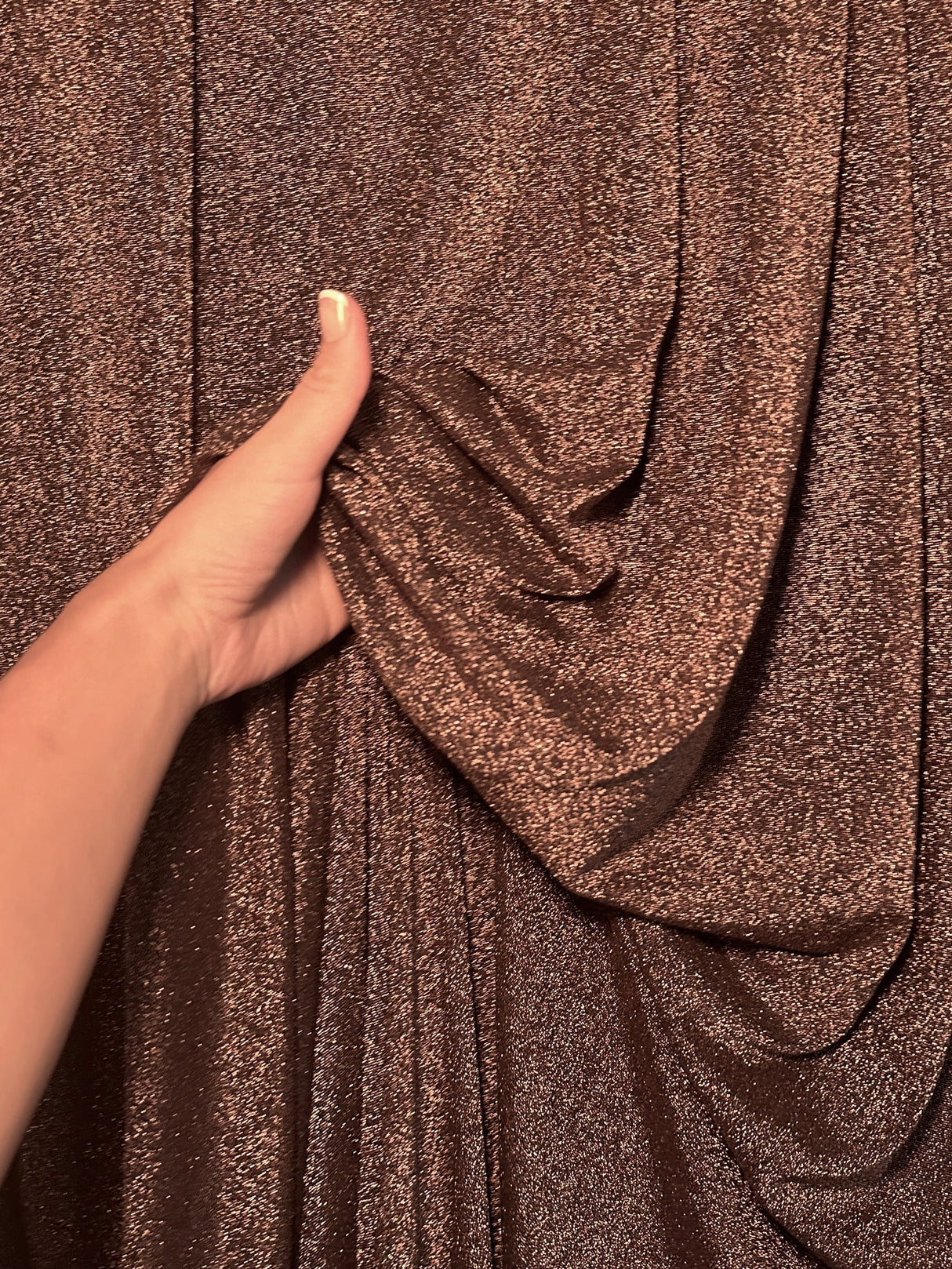 Bronze Copper Stretch Lurex Knit