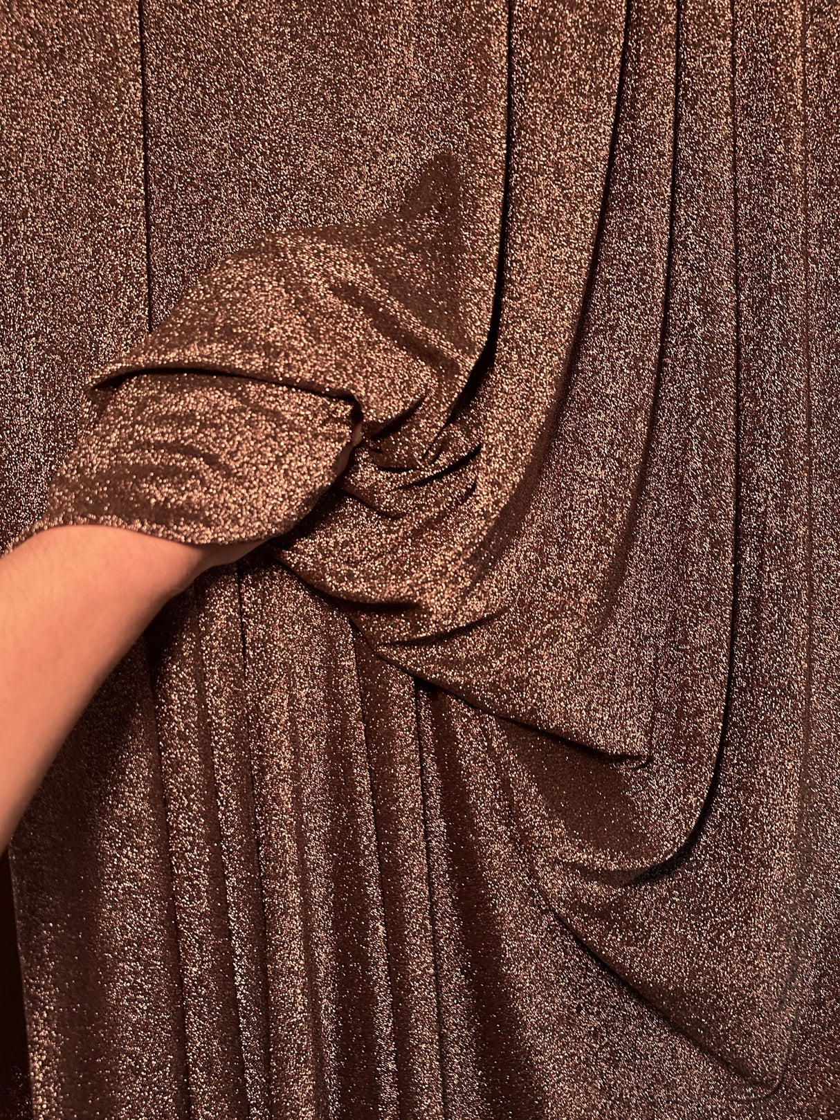 Bronze Copper Stretch Lurex Knit