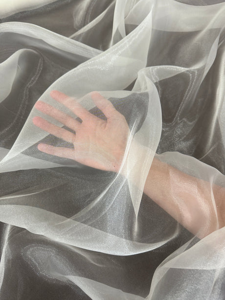 Sheer Crystal Organza Ivory