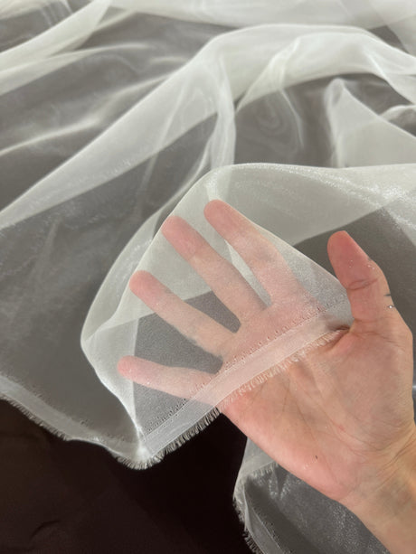 Sheer Crystal Organza Ivory