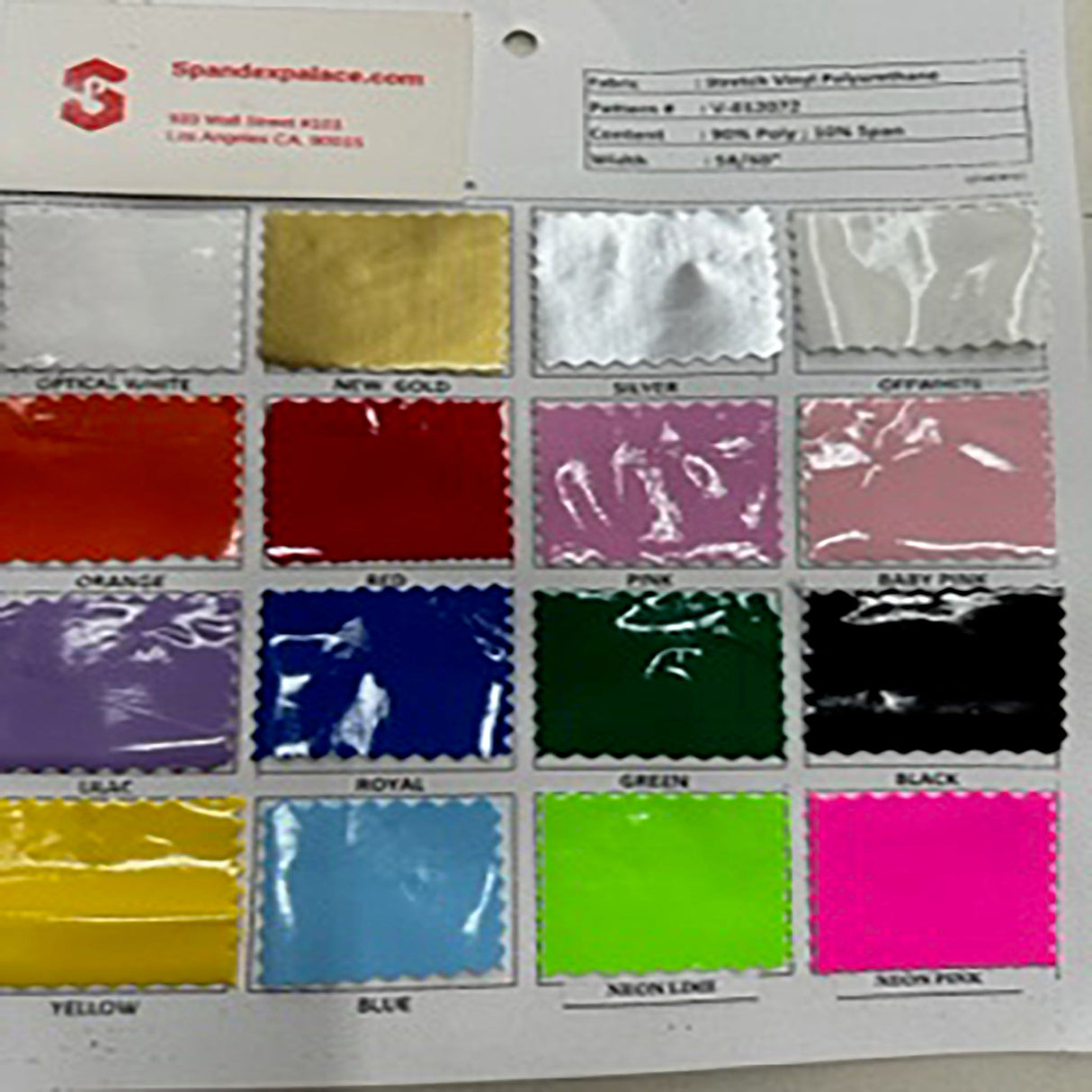 Vinyl Color Card 1 Page