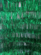 Metallic Fringe Mesh Base Fabric Kelly Green