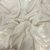 Metallic Liquid Reflective Foil Chiffon Fabric - Gold, White, Black, Pearl White, Silver, Metallic Foil, 59/60" Width (1 Yard)
