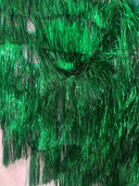 Metallic Fringe Mesh Base Fabric Kelly Green