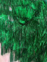 Metallic Fringe Mesh Base Fabric Kelly Green