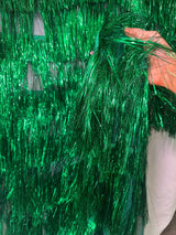 Metallic Fringe Mesh Base Fabric Kelly Green