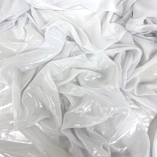 Metallic Liquid Reflective Foil Chiffon Fabric - Gold, White, Black, Pearl White, Silver, Metallic Foil, 59/60" Width (1 Yard)