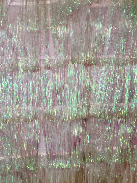 White Iridescent Fringe Metallic Mesh