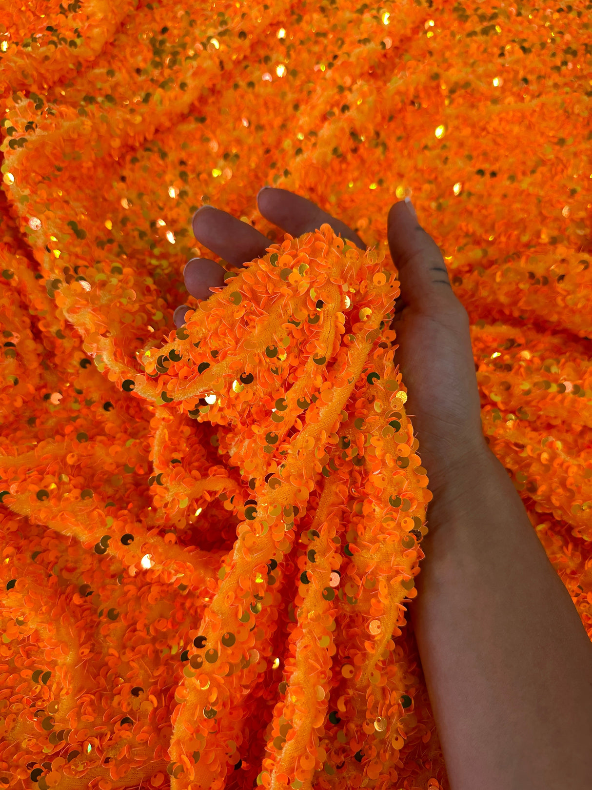 Sequin Velvet Orange