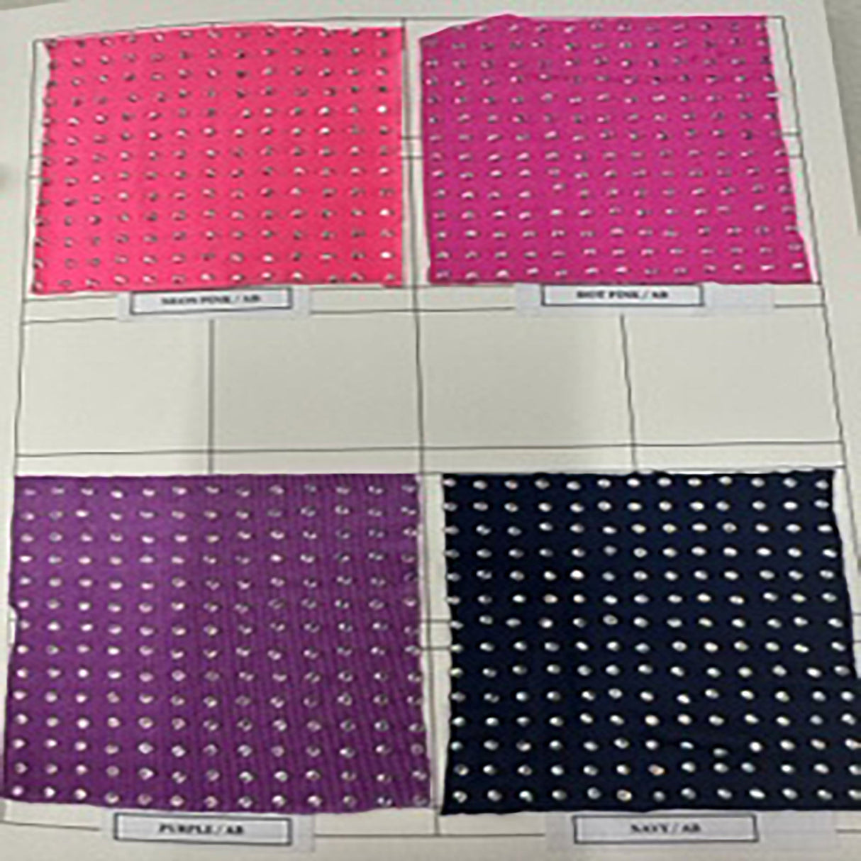Rhinestone 4 Way Stretch Fabric Color Card