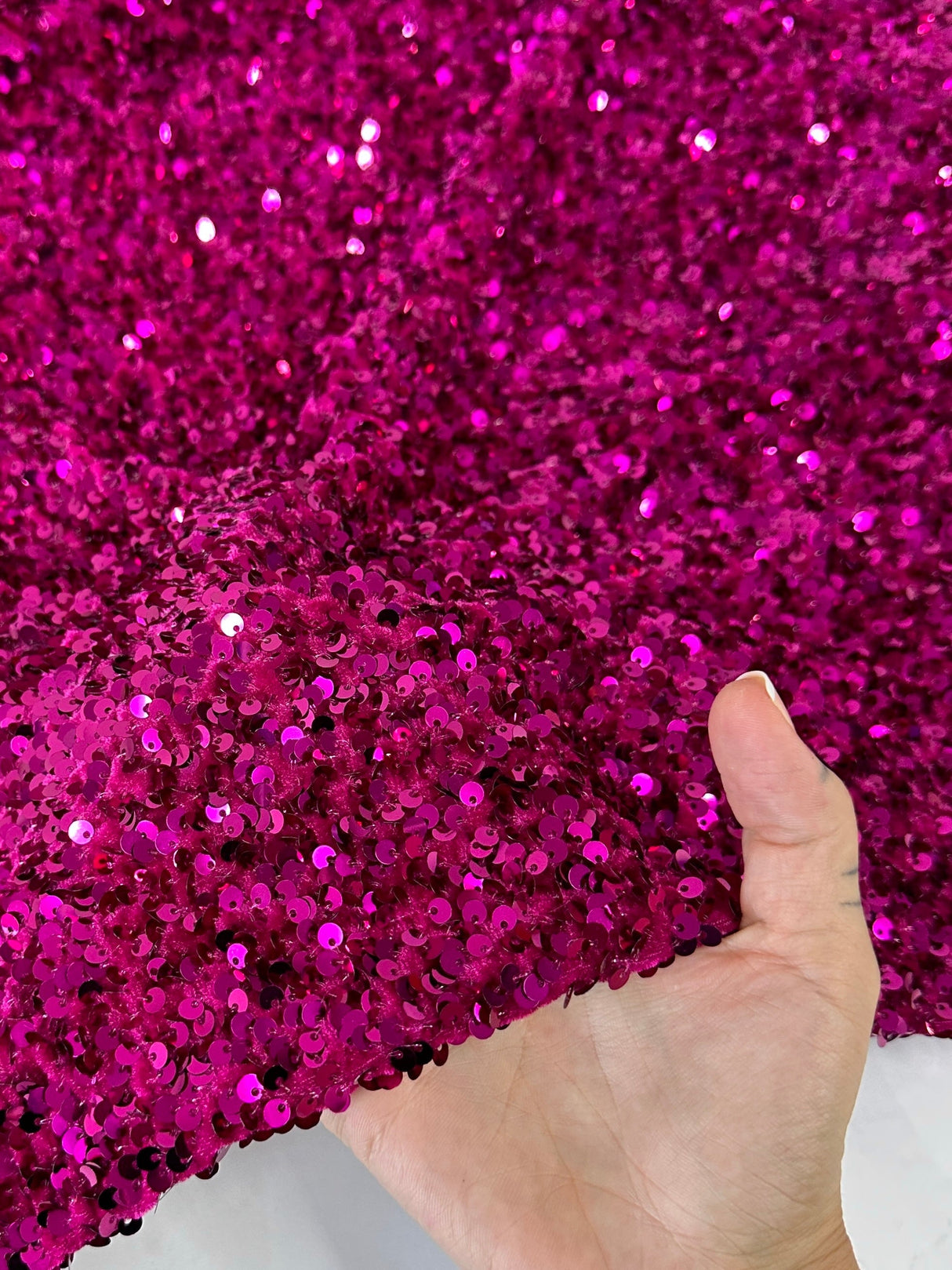 Sequin Velvet Magenta