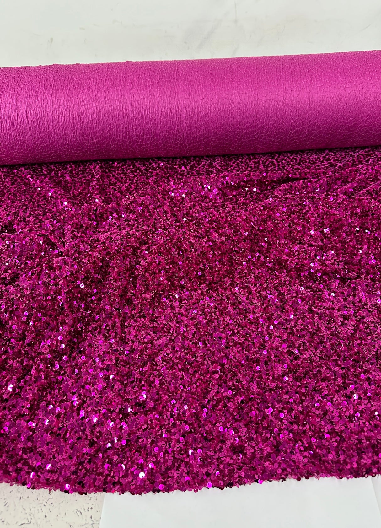 Sequin Velvet Magenta