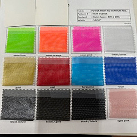 Titanium Foil Mesh Color Card