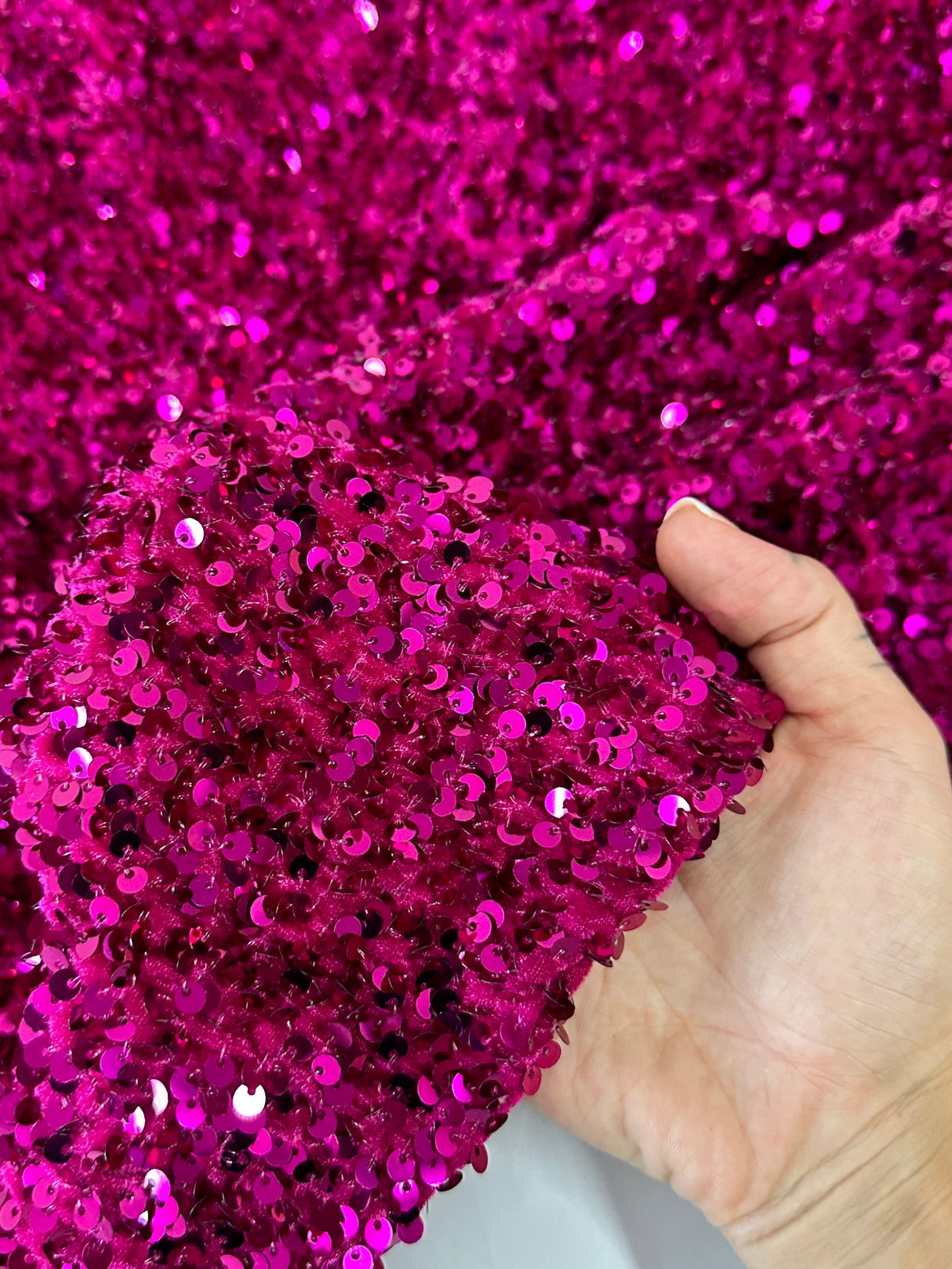 Sequin Velvet Magenta