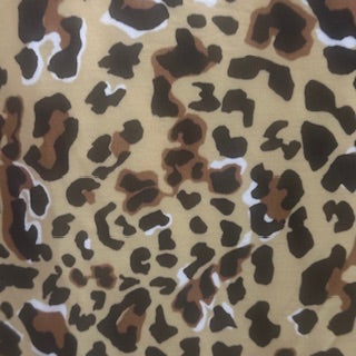 Leopard Print Polyester Spandex Tricot Fabric