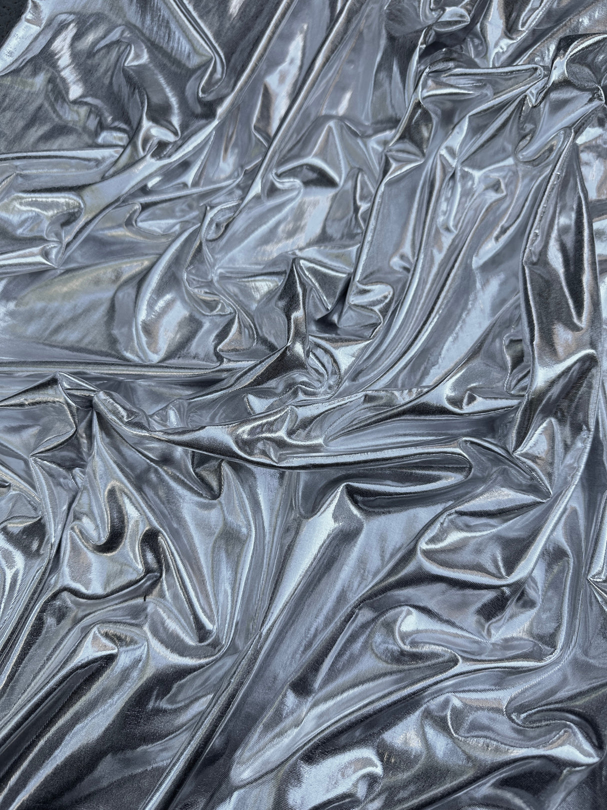 Silver Coated Spandex Pleather