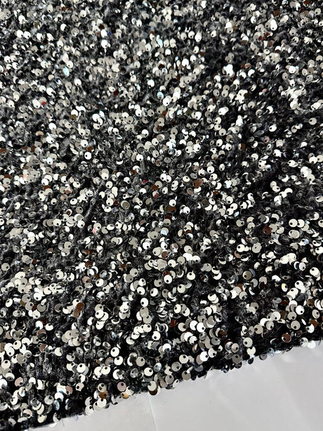 Sequin on Velvet Silver Gray