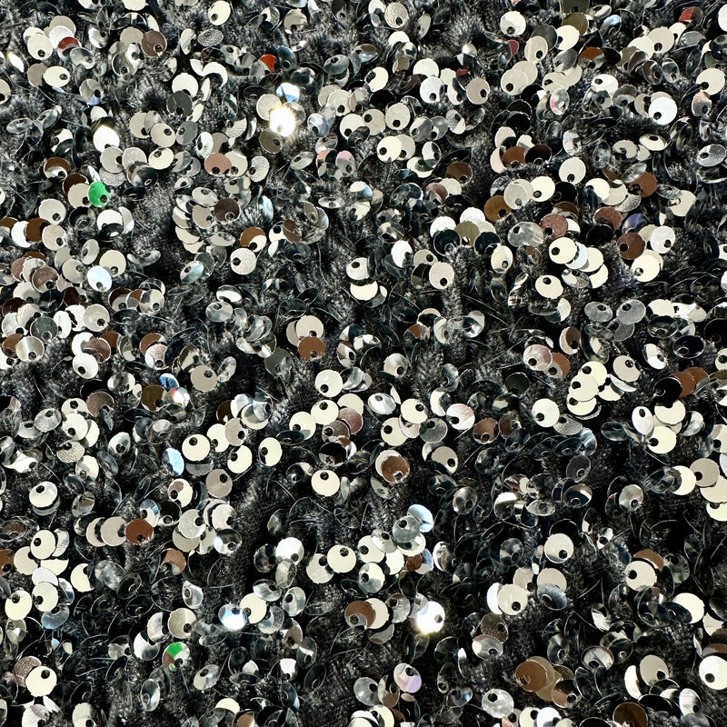 Sequin on Velvet Silver Gray