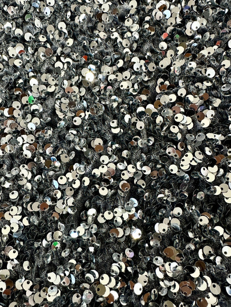 Sequin on Velvet Silver Gray