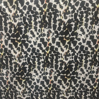 Polyester Spandex Tricot Fabric Black White Spot 60"