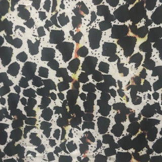 Polyester Spandex Tricot Fabric Black White Spot 60"