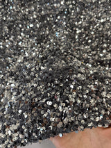 Sequin on Velvet Silver Gray