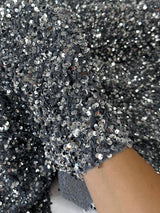 Sequin on Velvet Silver Gray