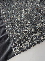 Sequin on Velvet Silver Gray