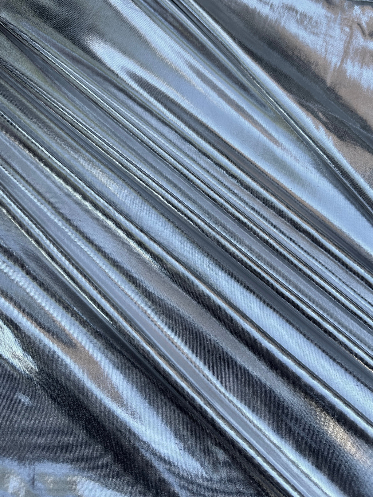 Silver Coated Spandex Pleather