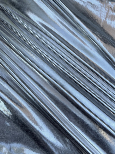 Silver Coated Spandex Pleather
