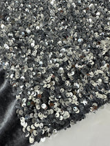 Sequin on Velvet Silver Gray