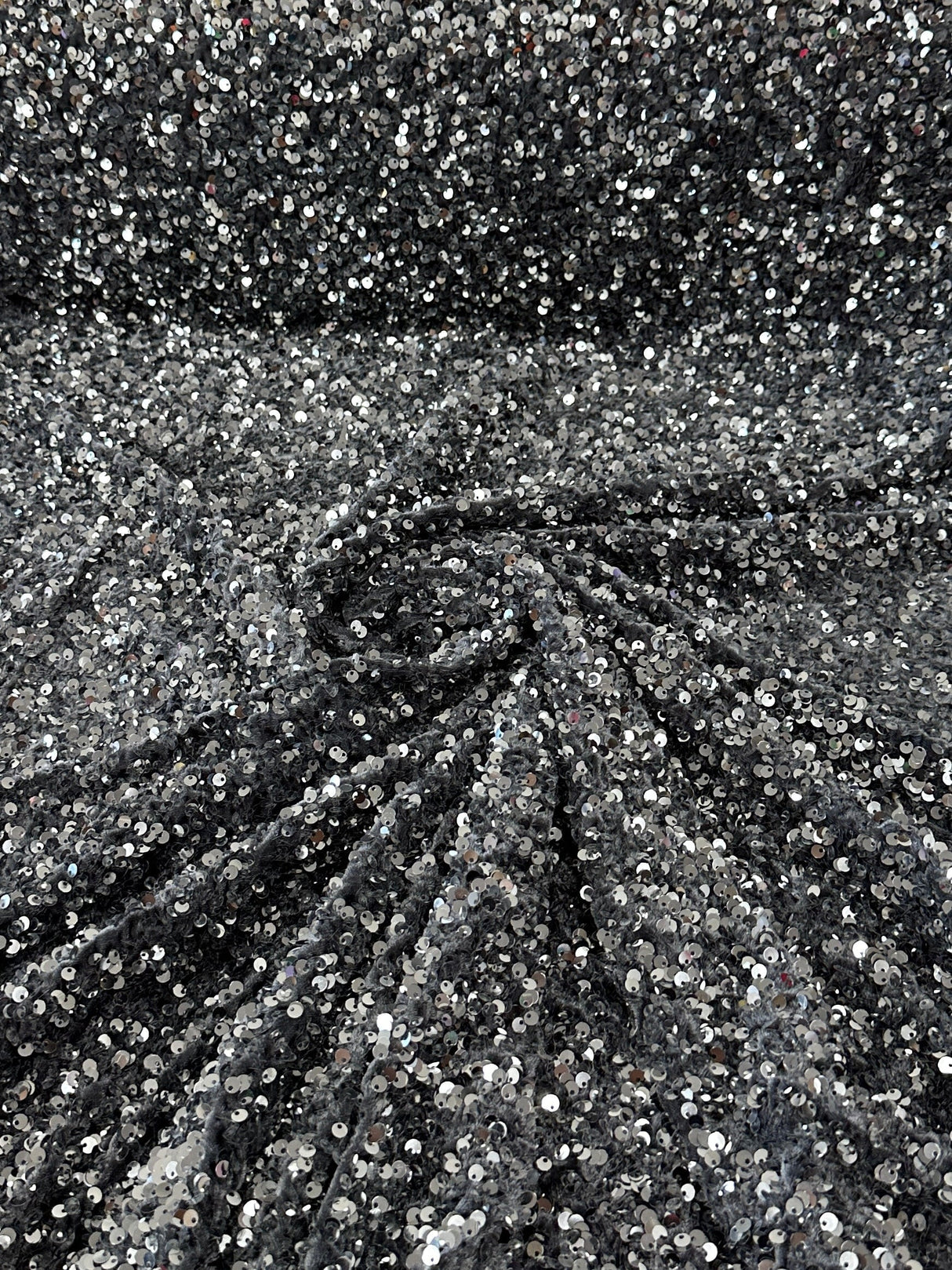 Sequin on Velvet Silver Gray