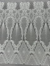 Stretch Sequin Mesh White