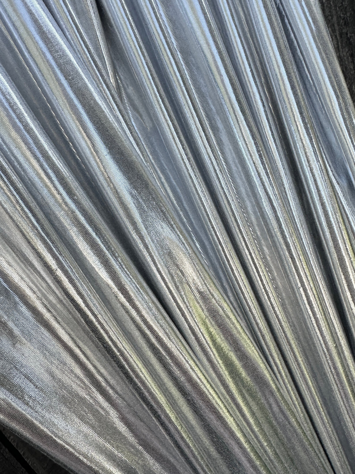 Silver Coated Spandex Pleather