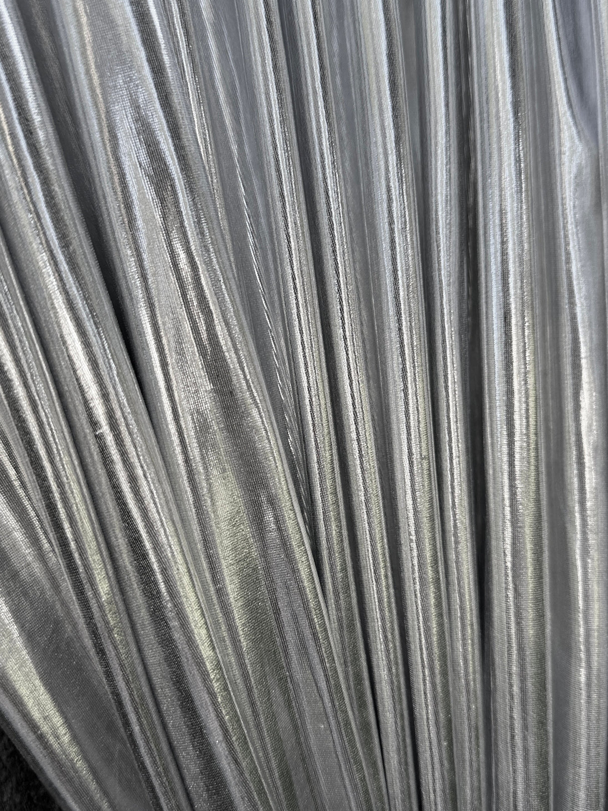 Silver Coated Spandex Pleather