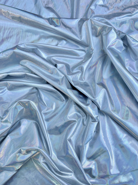 Shiny Silver Coated Spandex Pleather