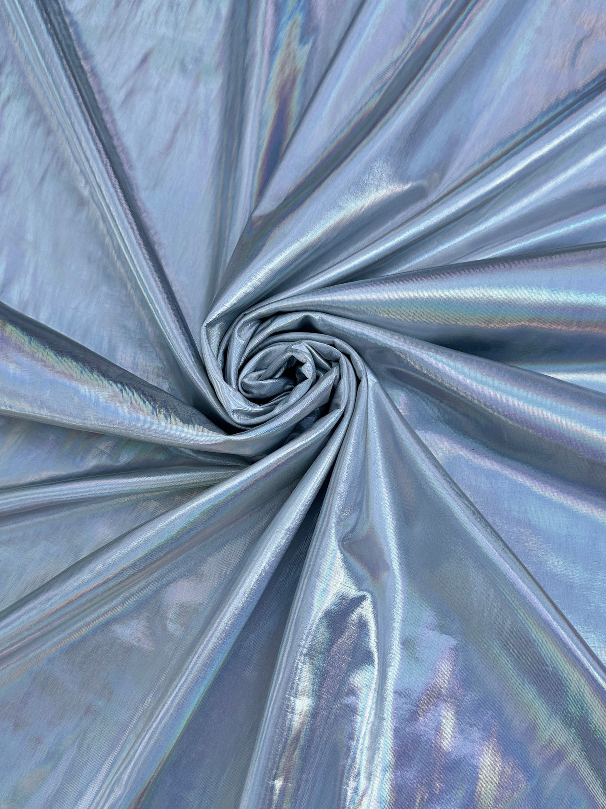 Shiny Silver Coated Spandex Pleather