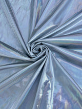 Shiny Silver Coated Spandex Pleather