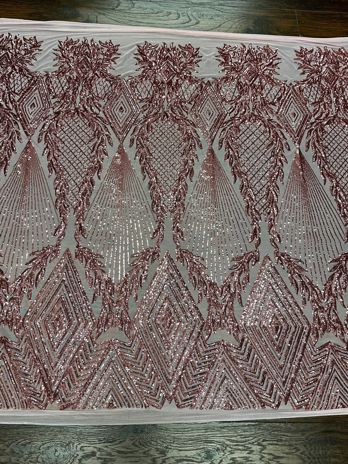 Stretch Sequin Mesh in Blush Pink