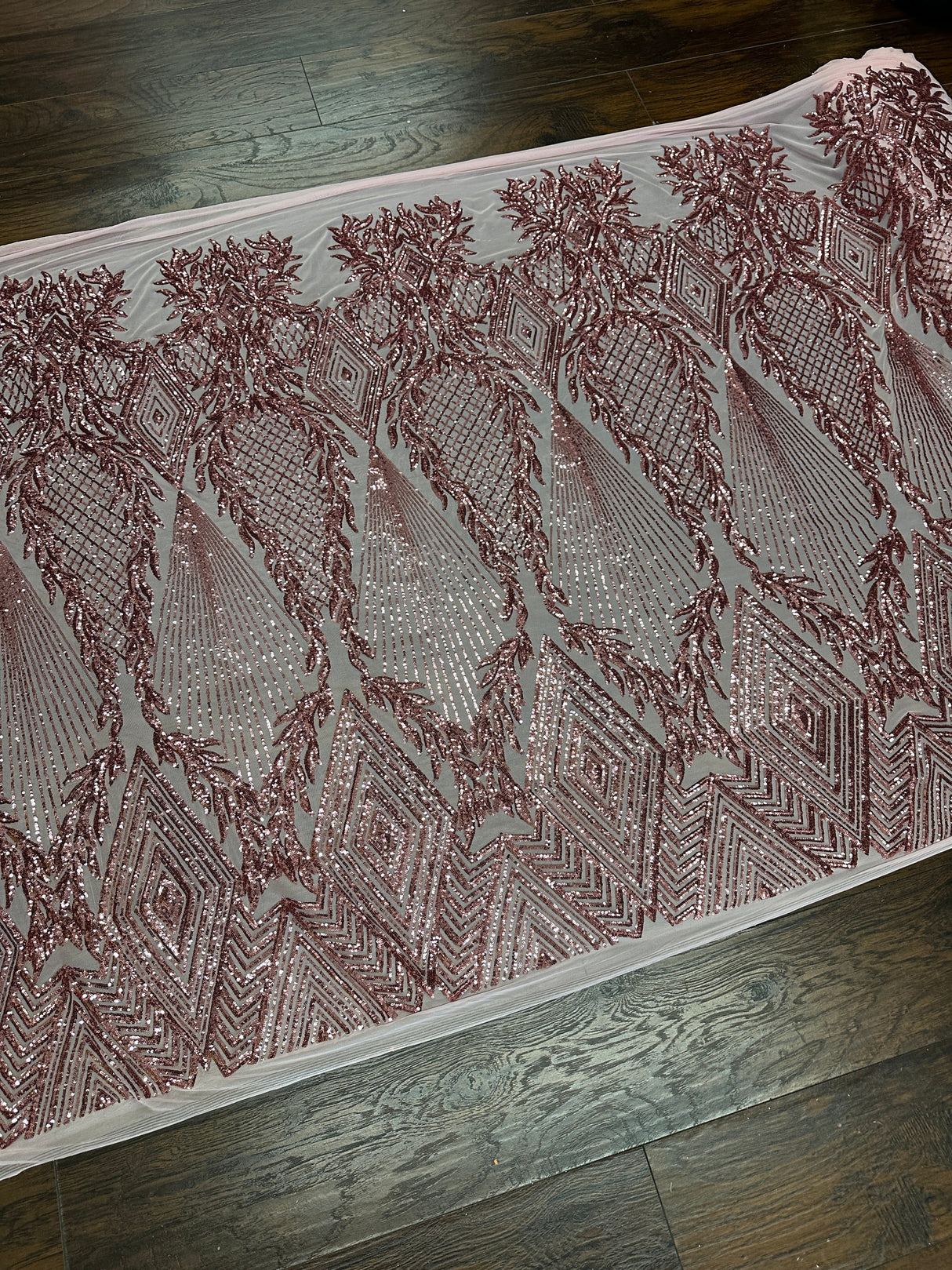 Stretch Sequin Mesh in Blush Pink