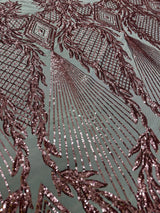 Stretch Sequin Mesh in Blush Pink